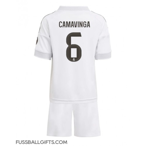 Real Madrid Eduardo Camavinga #6 Fußballbekleidung Heimtrikot Kinder 2025-26 Kurzarm (+ kurze hosen)